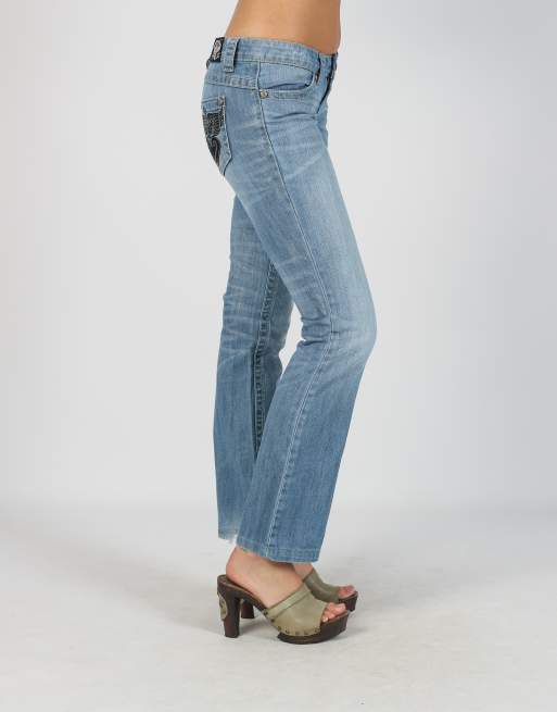 Vintage Harley Davidson XS bootcut jeans in light blue, 2 of 4