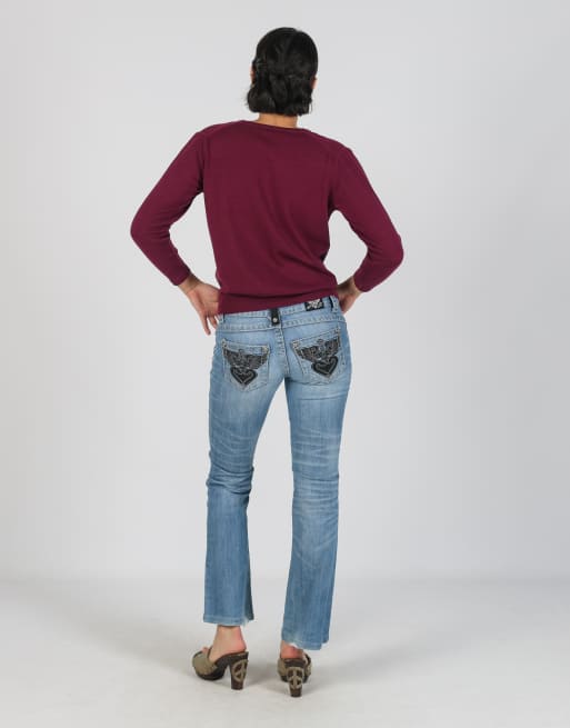 Vintage Harley Davidson XS bootcut jeans in light blue, 3 of 4