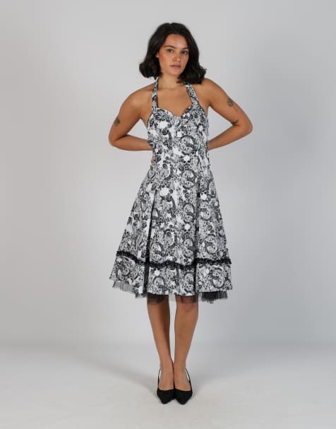 Vintage Hearts & Roses S woven midi dress in white - view 1