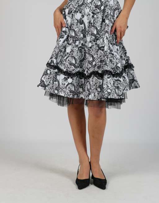 Vintage Hearts & Roses S woven midi dress in white, 2 of 4