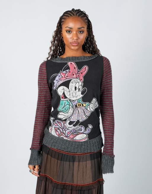 Vintage Heich S long sleeve top in black