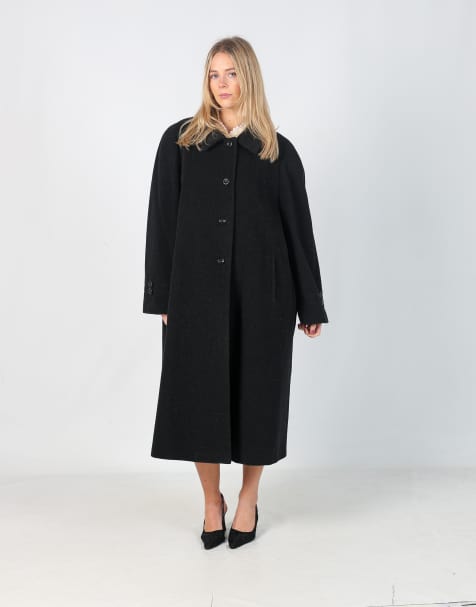 Vintage Hella L long coat in charcoal grey - view 1