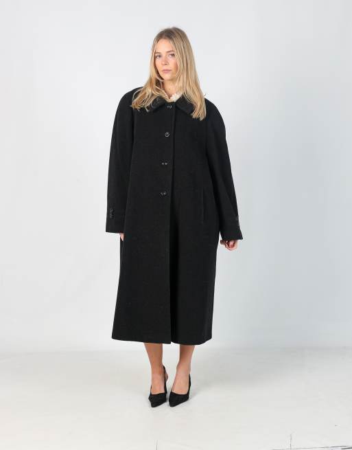 Vintage Hella L long coat in charcoal grey