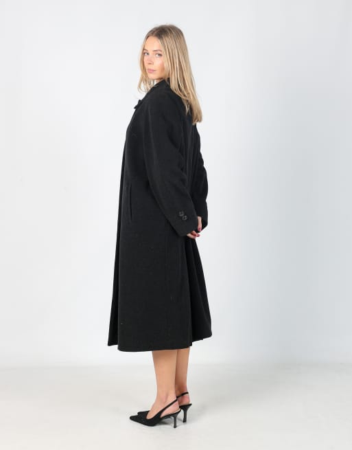 Vintage Hella L long coat in charcoal grey, 3 of 4