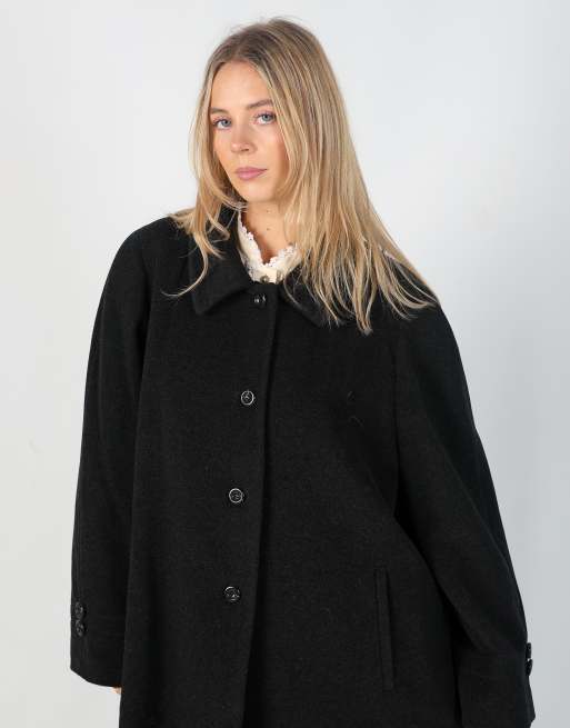 Vintage Hella L long coat in charcoal grey, 4 of 4