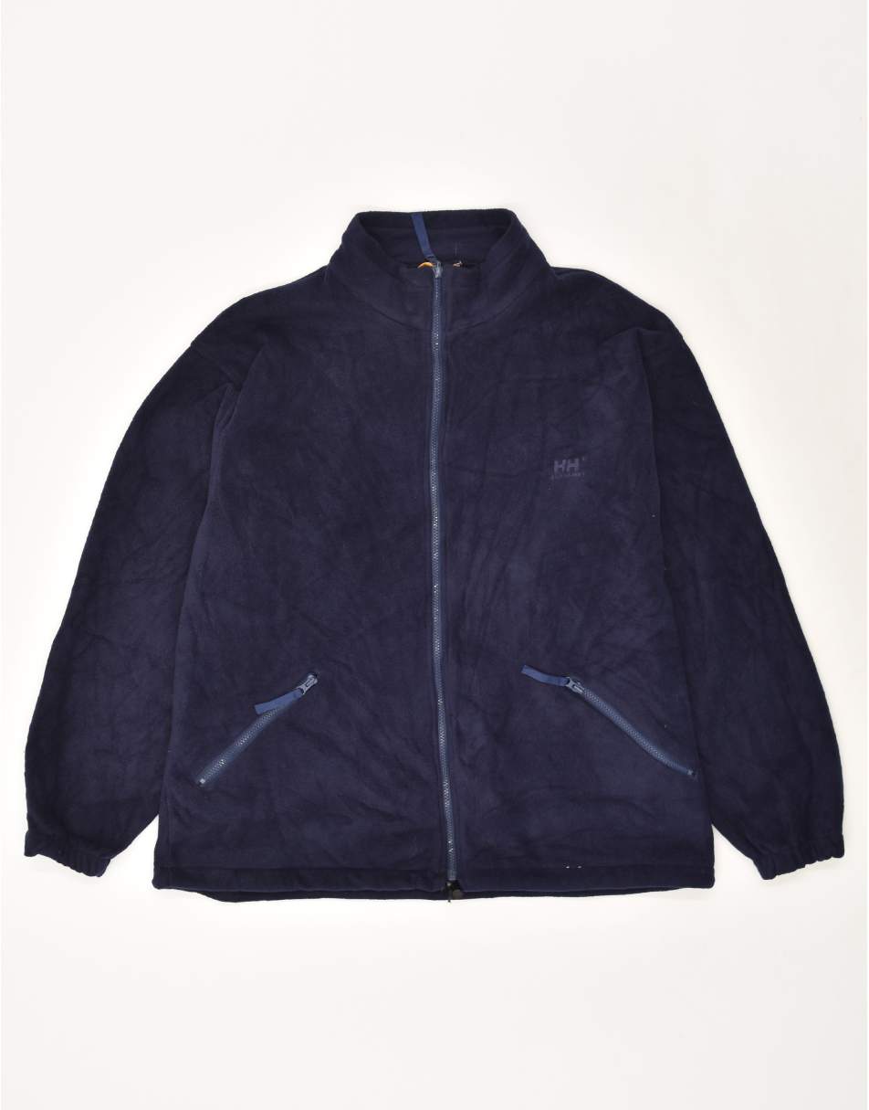 Vintage Helly Hansen Size XL Fleece Jacket in Navy Blue
