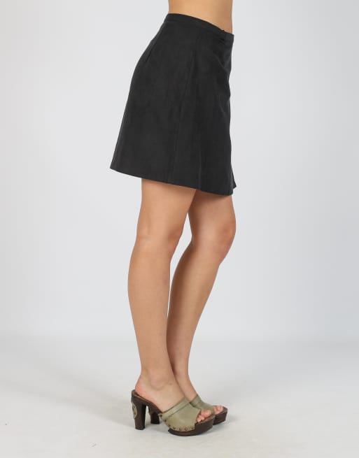 Vintage Hennes S woven mini skirt in black, 2 of 4