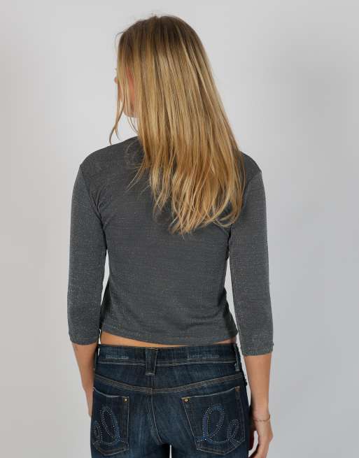 Vintage Hennes S woven top in grey, 2 of 4
