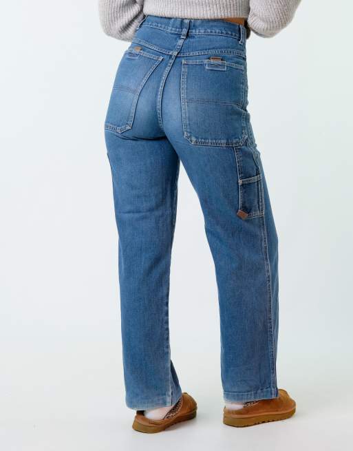 Vintage Here & There 28x30 Denim Carpenter Baggy Jeans Blue