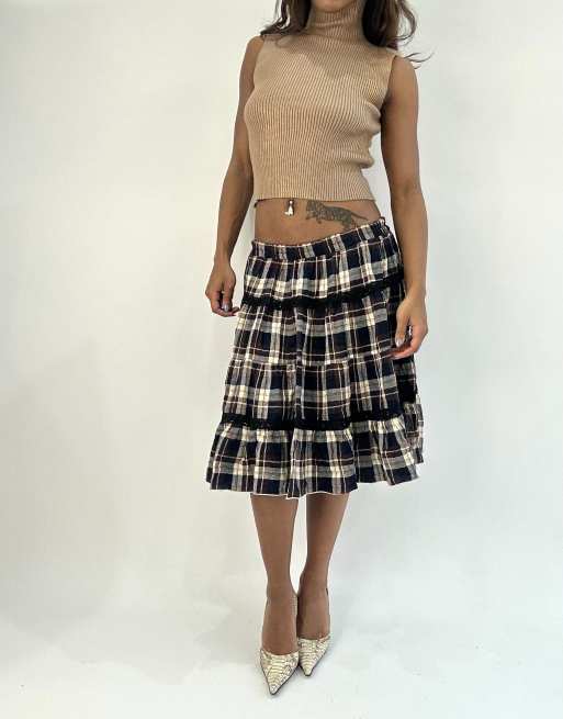 Vintage high neck top in brown, 4 of 4