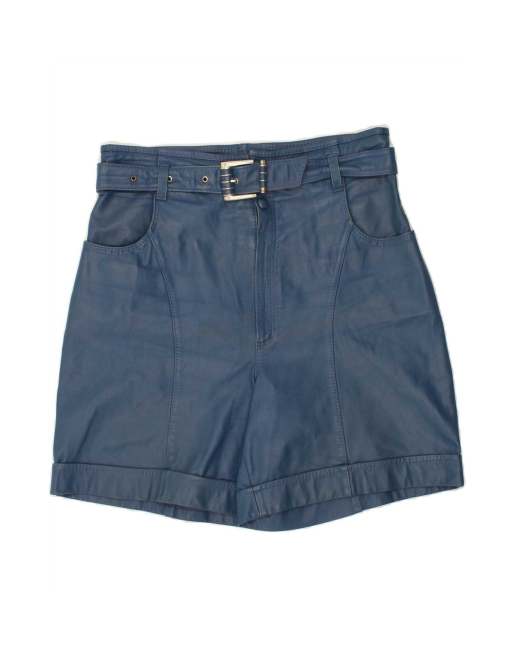 Vintage High Waist Shorts It 46 Large W34 In Blue