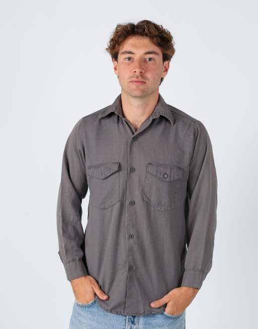 Vintage Hit E Hard m long sleeve shirt in charcoal grey