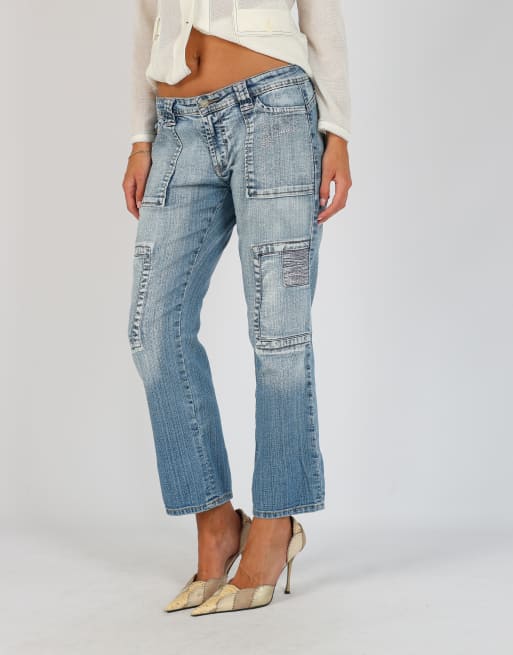Vintage H.J obiettivo S flare jeans in light blue, 2 of 4
