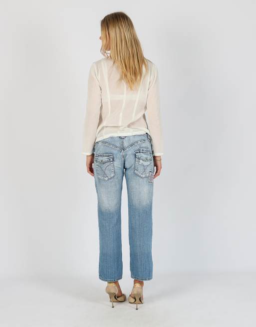 Vintage H.J obiettivo S flare jeans in light blue, 3 of 4