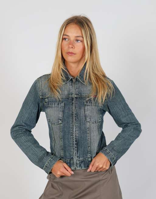 Vintage Hong Da S denim jacket in blue, 3 of 4