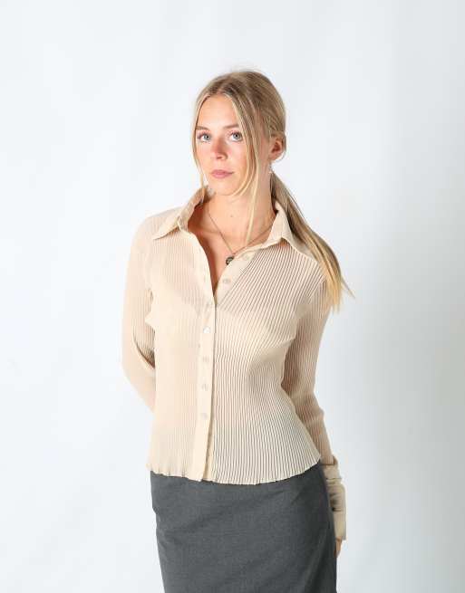 Vintage Hong Ma S blouse in cream