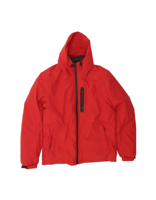 Vintage Hooded 2 In 1 Windbreaker Jacket UK 48 4XL In Red