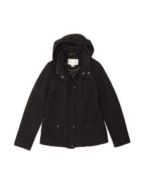 Vintage Hooded Bomber Jacket UK 10 Small In Black - view 1