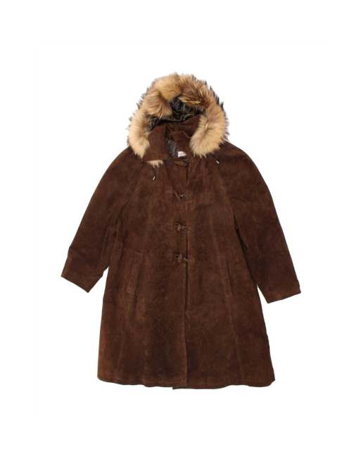 Vintage Hooded Coat It 44 Medium In Brown
