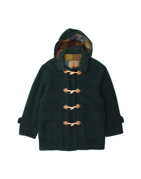 Vintage Hooded Duffle Coat UK 14 Medium In Green - view 1