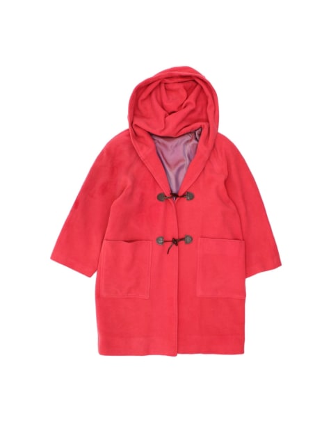 Vintage Hooded Duffle Coat UK 14 Medium In Red - view 1