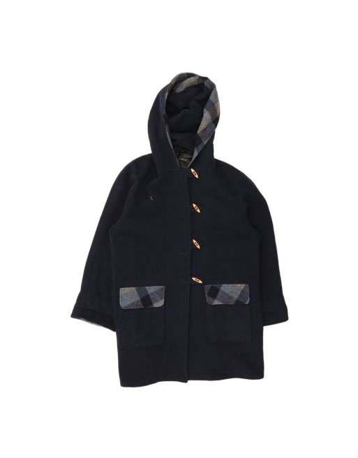 Vintage Hooded Duffle Coat UK 18 XL In Blue