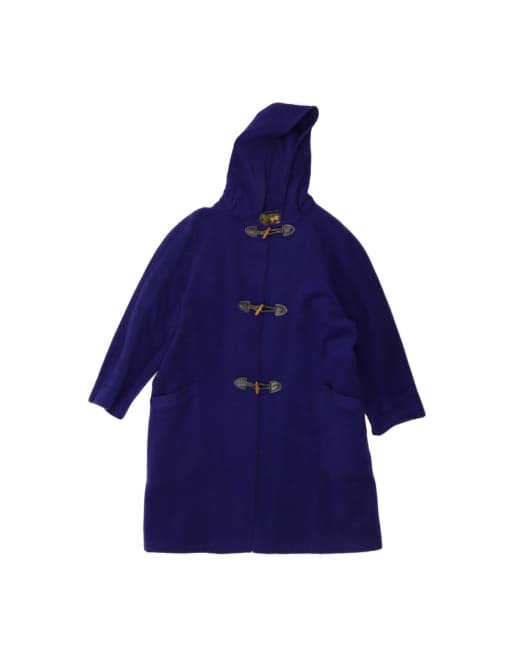 Vintage Hooded Duffle Coat UK 18 XL In Blue