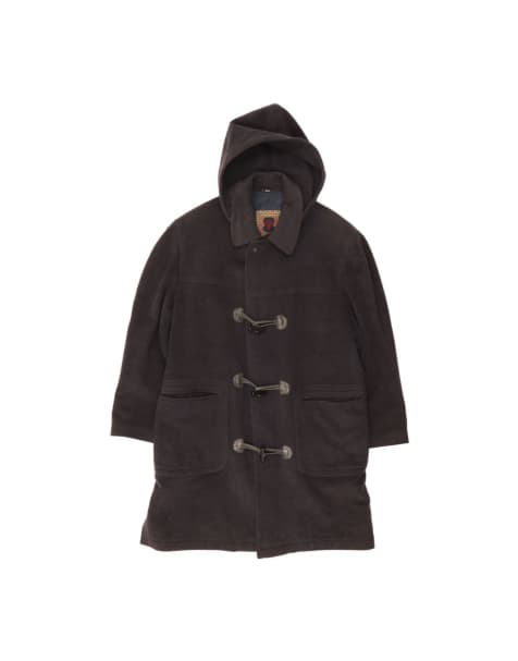Vintage Hooded Duffle Coat UK 42 XL In Grey - view 1