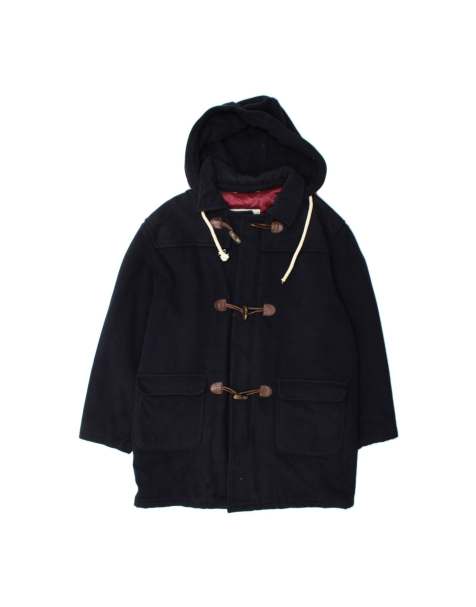 Vintage Hooded Duffle Coat UK 44 2XL In Blue - view 1