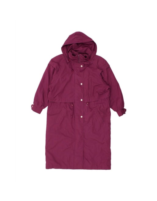 Vintage Hooded Overcoat EU 36/38 Medium In Purple