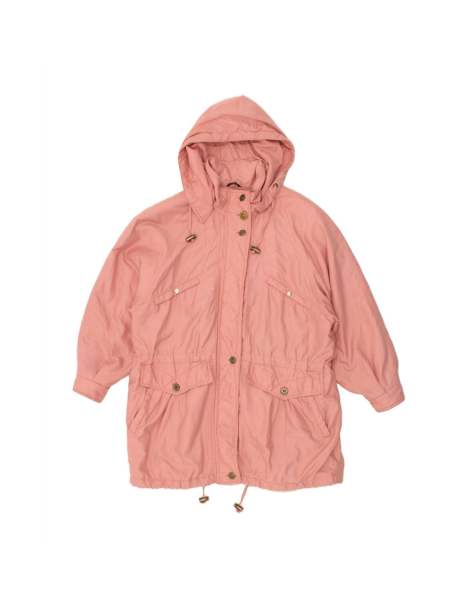 Vintage Hooded Overcoat EU 38 Medium In Pink - view 1