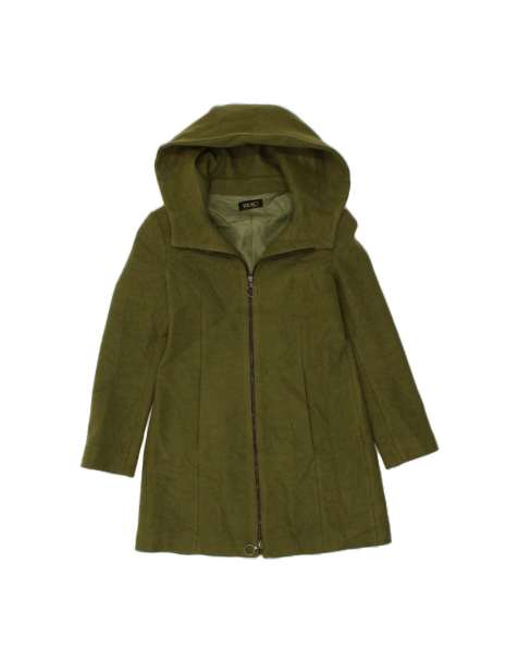 Vintage Hooded Overcoat It 42 Medium In Green - view 1