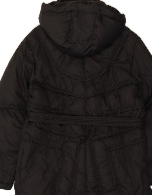 Vintage Hooded Padded Coat UK 16 Large In Black, 4 of 4