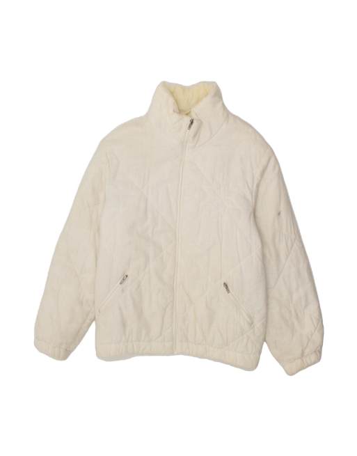 Vintage Hooded Padded Jacket It 46 Small In Off In White