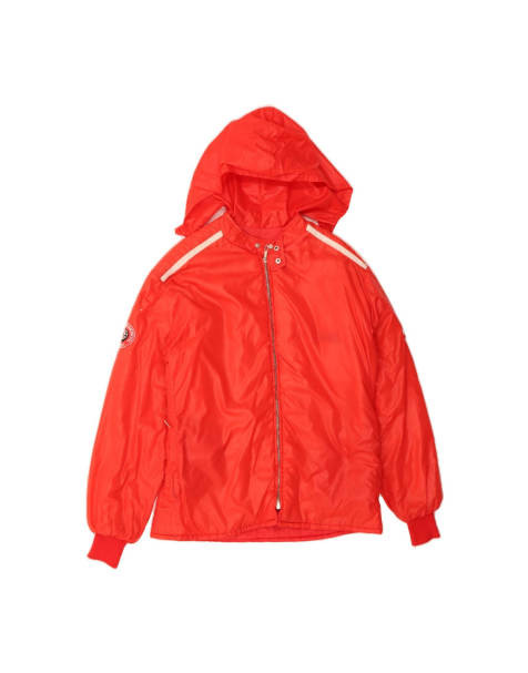 Vintage Hooded Padded Jacket UK 40 Large In Red - view 1