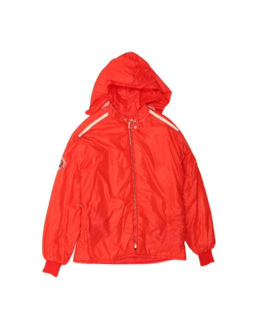 Vintage Hooded Padded Jacket UK 40 Large In Red
