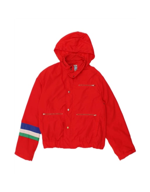 Vintage Hooded Rain Jacket UK 38 Medium In Red