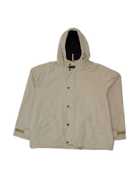 Vintage Hooded Rain Jacket UK 42 XL In Beige - view 1