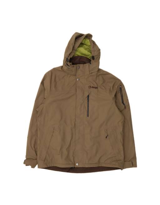 Vintage Hooded Rain Jacket UK 42 XL In Khaki