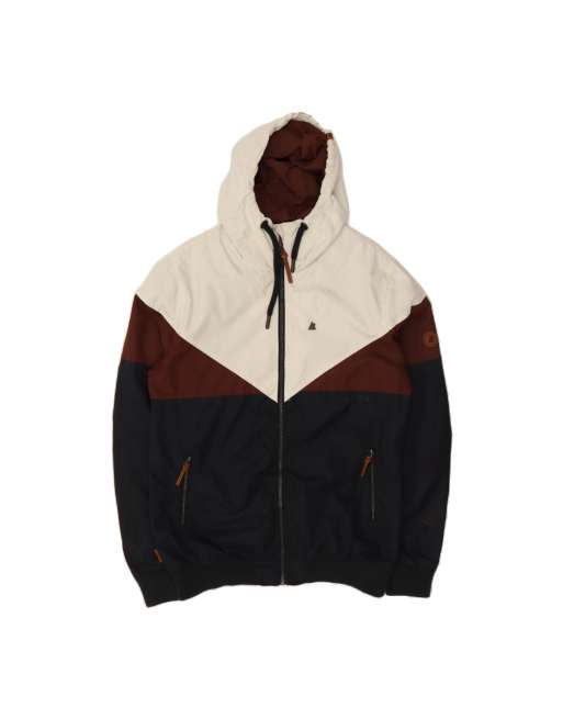 Vintage Hooded Rain Jacket UK 42 XL In White Colourblock