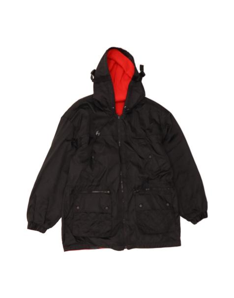 Vintage Hooded Reversible Jacket UK 16 Large In Black - view 1