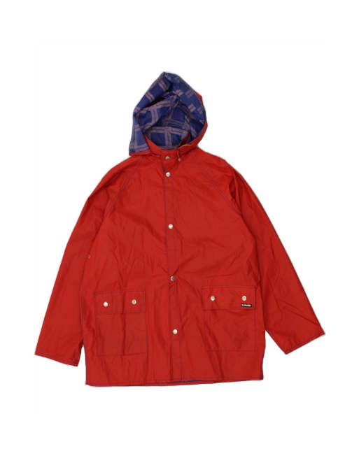 Vintage Hooded Reversible Rain Jacket UK 36 Small In Red