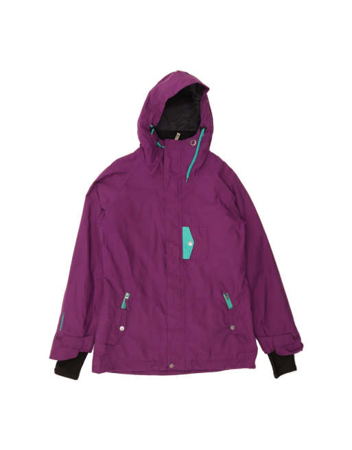 Vintage Hooded Ski Jacket UK 16 Large In Purple