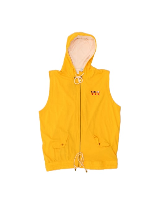Vintage Hooded Sleeveless Tracksuit Top Jacket 2XL In Yellow