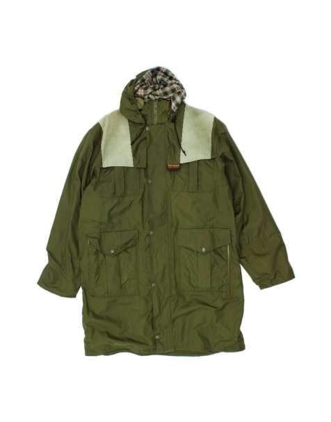 Vintage Hooded Windbreaker Coat UK 42 XL In Green Colourblock - view 1