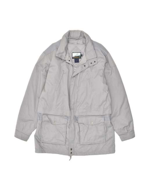 Vintage Hooded Windbreaker Coat UK 42 XL In Grey