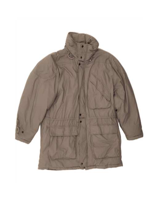 Vintage Hooded Windbreaker Coat UK 42 XL In Grey