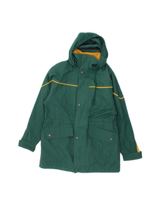 Vintage Hooded Windbreaker Jacket UK 36 Small In Green