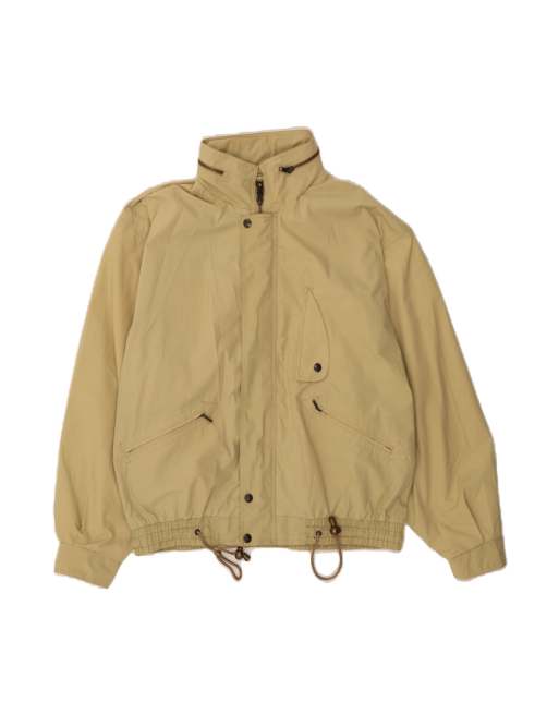 Vintage Hooded Windbreaker Jacket UK 42 XL In Beige