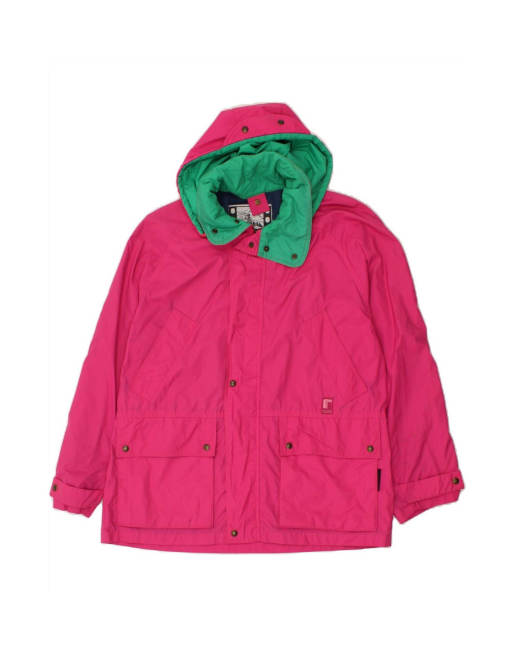 Vintage Hooded Windbreaker Jacket UK 42 XL In Pink